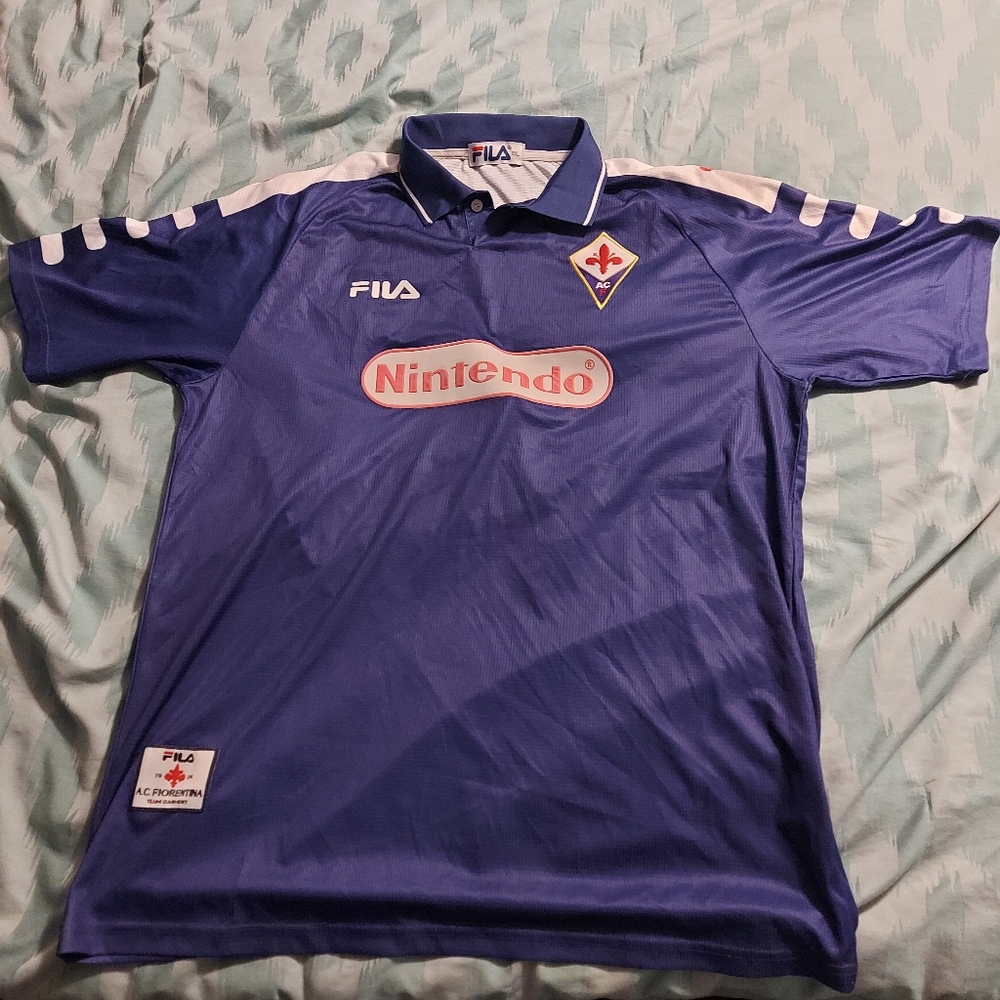 ACF Fiorentina 90's Men's 2XL Fila Soccer Jersey‎ MADE IN ITALY.
